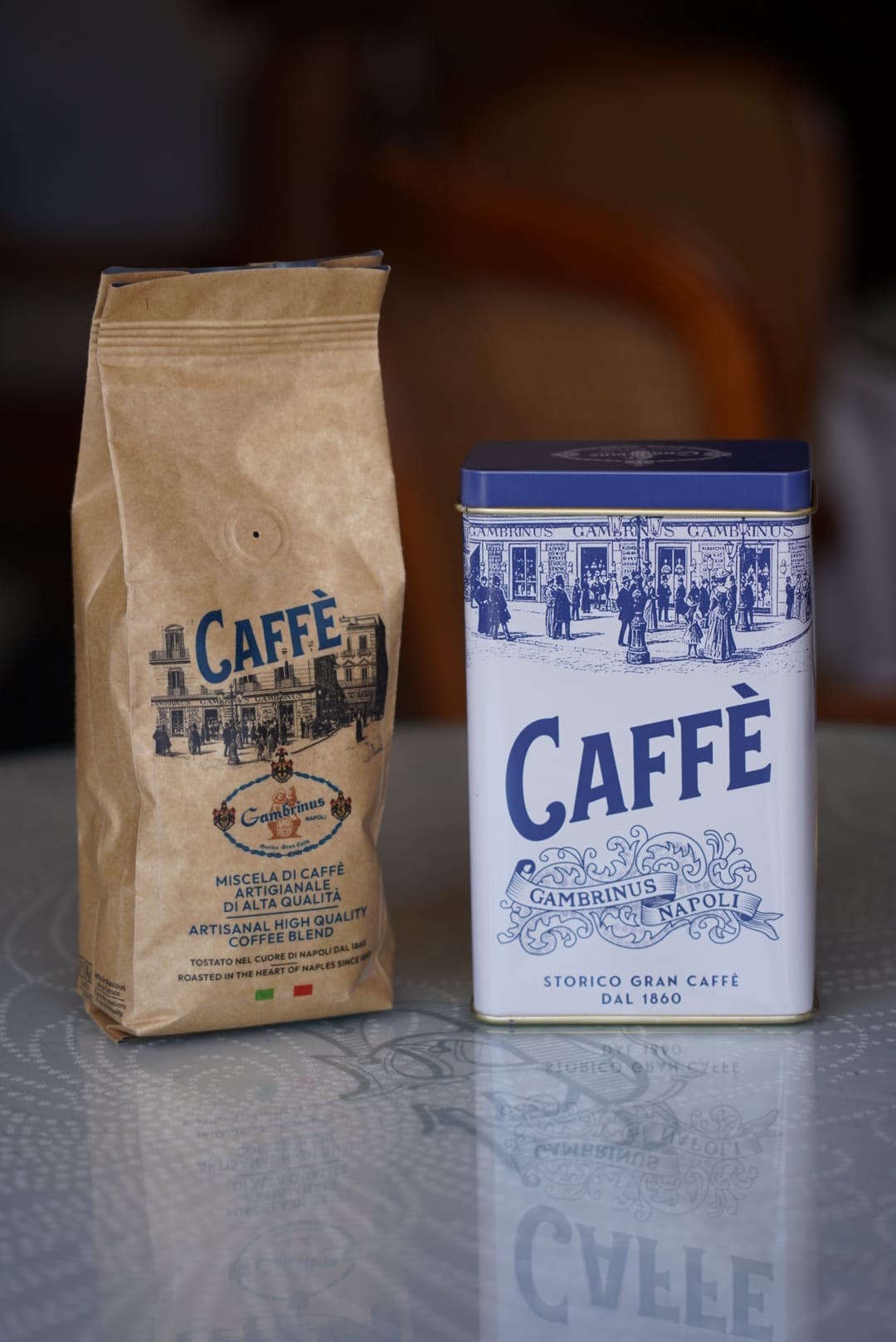Caffè Gambrinus di alta qualità - caffè macinato 250gr Latta bianca