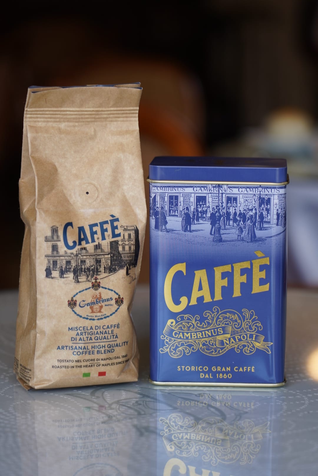 Caffè Gambrinus di alta qualità - caffè macinato 250gr Latta blu